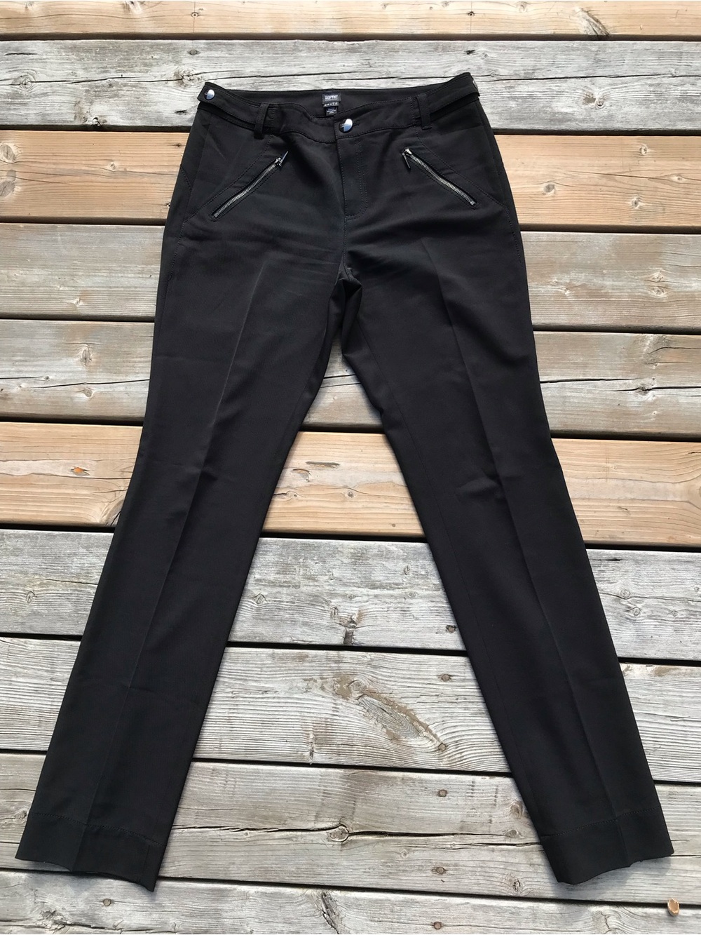 Esprit Black Slim Tailored Pants with Zip Pockets